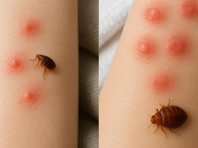 الفرق بين لدغات البراغيث ولدغات بق الفراش يظهر في شكل وأثر كل لدغة على الجلد