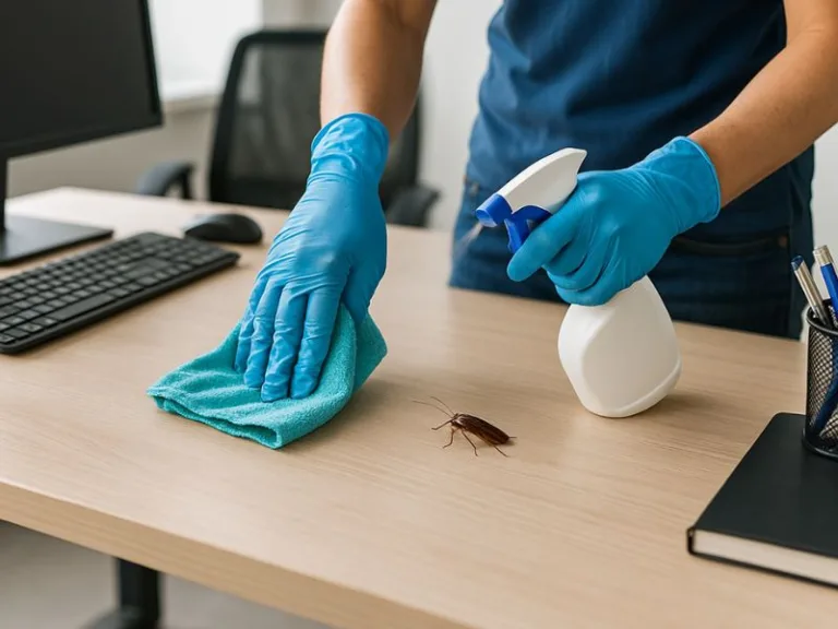 تنظيف المكاتب بشكل منتظم يساعد في تقليل الحشرات وتحسين بيئة العمل